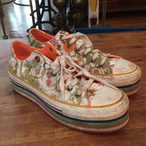 High platform floral converse All Star